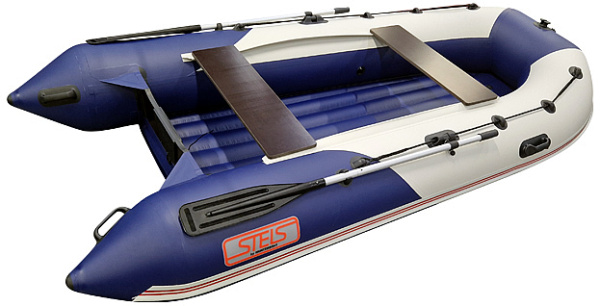 Лодка ПВХ Hunterboat Стелс 335 АЭРО синий/белый | Мототека