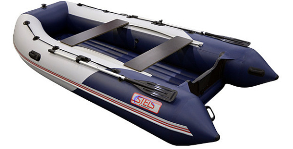 Лодка ПВХ Hunterboat Стелс 355 АЭРО синий/белый | Мототека