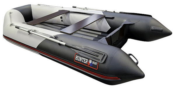 Лодка ПВХ Hunter (Хантер) 345 ЛКА белый/чёрный в магазине Мототека по цене 56 000 ₽