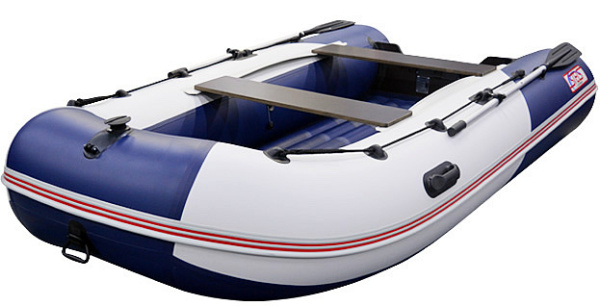 Лодка ПВХ Hunterboat Стелс 355 АЭРО синий/белый | Мототека